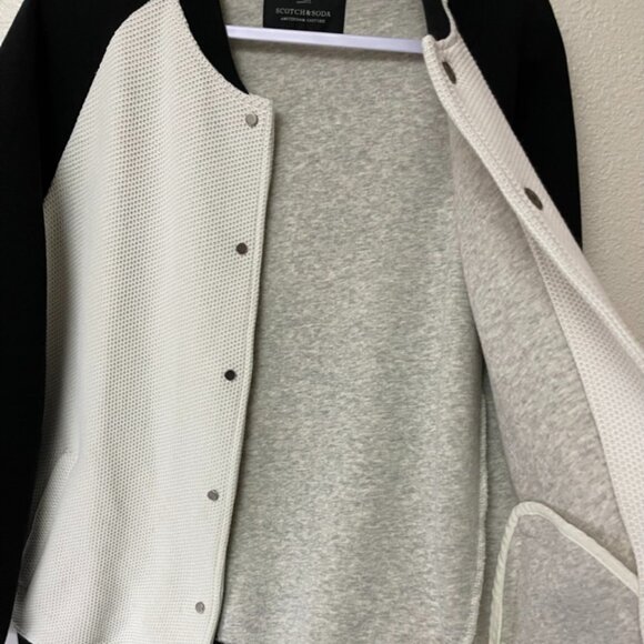 SCOTCH & SODA | Men's Ams Couture Cotton Off-White Bomber Jacket - Picture 4 of 6